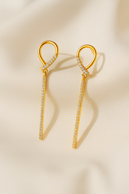 Shimmering Loop Drop Earrings
