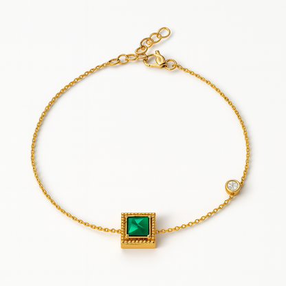 Emerald Accent Charm Bracelet