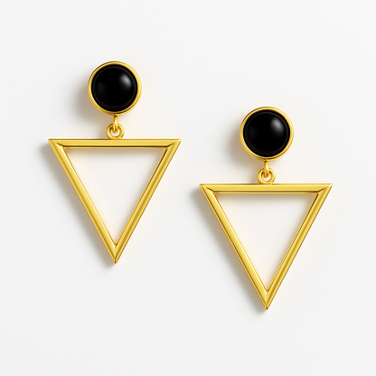 Contemporary Triangle Stud Drops