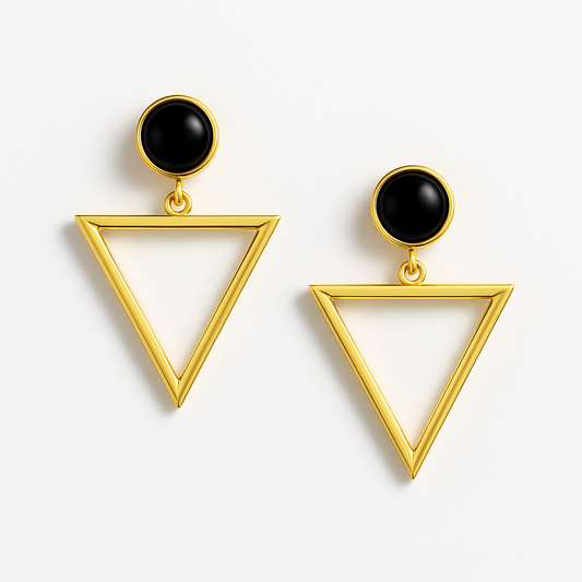 Contemporary Triangle Stud Drops