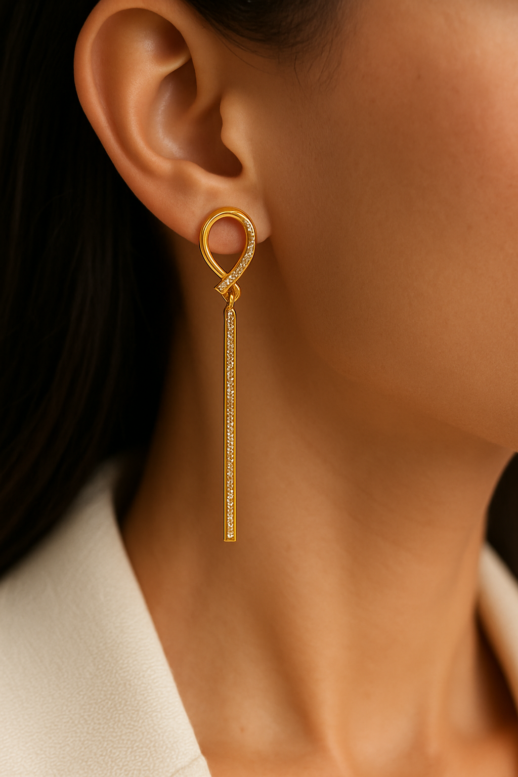 Shimmering Loop Drop Earrings