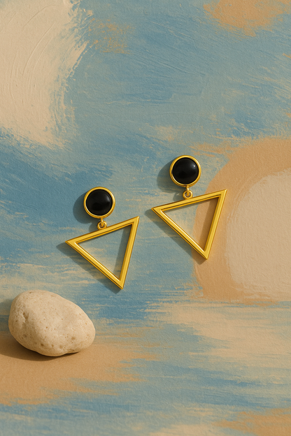Contemporary Triangle Stud Drops